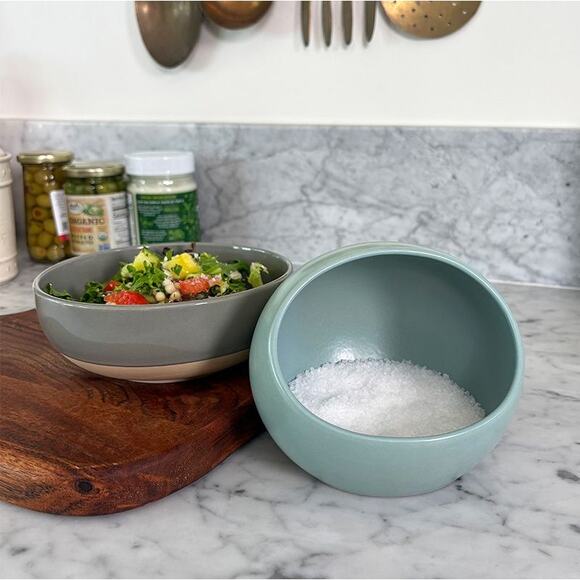 NIB Year & Day Salt Cellar Ceramic Stoneware Kitchenware Palm Blue Green - Picture 11 of 11